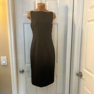 Banana Republic Elegant Black A-Line Swing Sheath Sleeveless Wool Dress Size 2